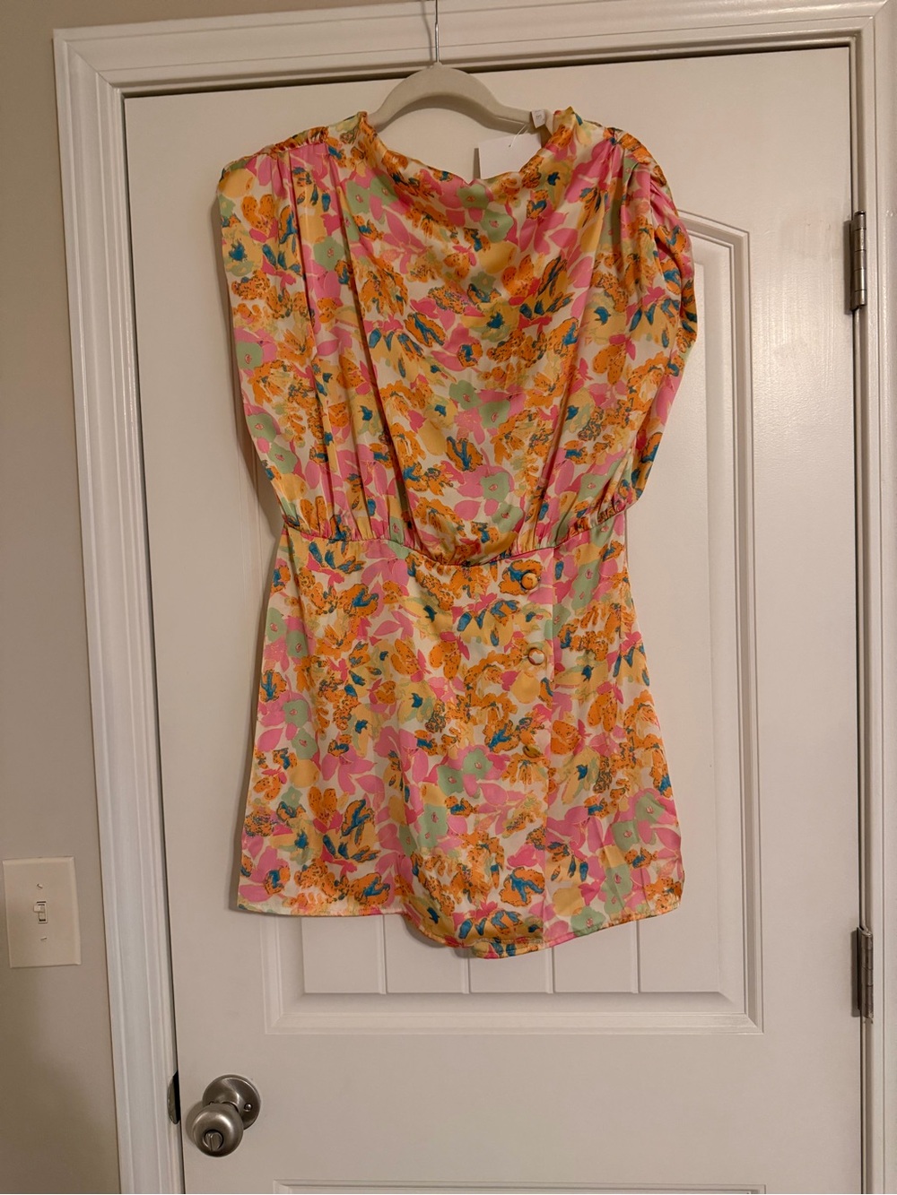 Karlie Multicolor Floral Romper in Yellow, Pink and Mint